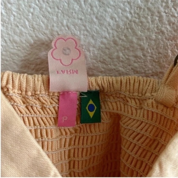 Farm Rio Ruffle Linen Blend Crop Top - Picture 4 of 5